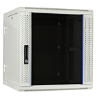 Baie murale 12U blanche (inclinable) avec porte en verre 600x600x635mm