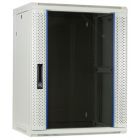 Baie murale blanche 15U avec porte en verre 600x450x770mm