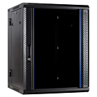 Baie murale (inclinable) 22U avec porte en verre 600x600x1200mm (LxPxH)