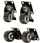 4 roues pour baies de serveur, 2x pivotement et 2x avec frein