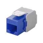 Cat6A UTP Keystone Connector - Toolless - Bleu