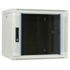Baie murale blanche 9U avec porte en verre 600x450x500mm