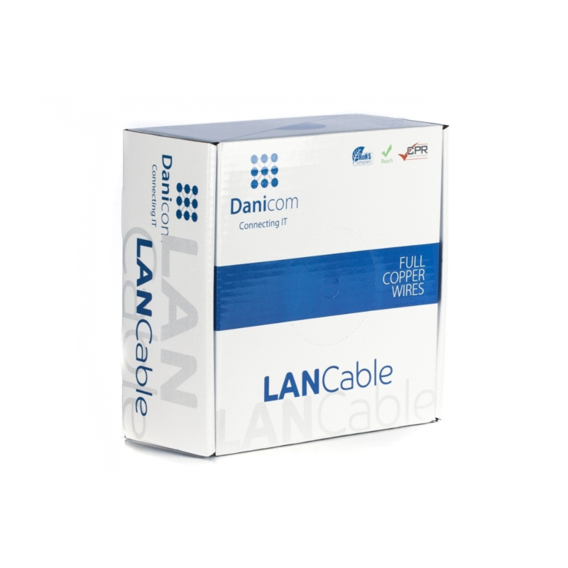 Câble sur bobine DANICOM CAT6 FTP Rigide - LSZH (ECA) - 100m  