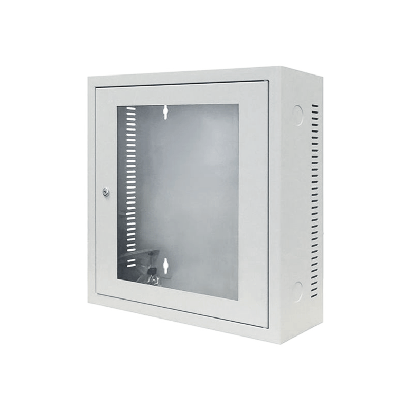 Baie murale blanche 3U avec porte en verre profondeur 185mm 