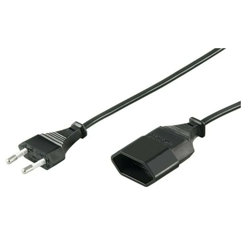 Câble d'extension d'alimentation Euro Plug 5m Noir
