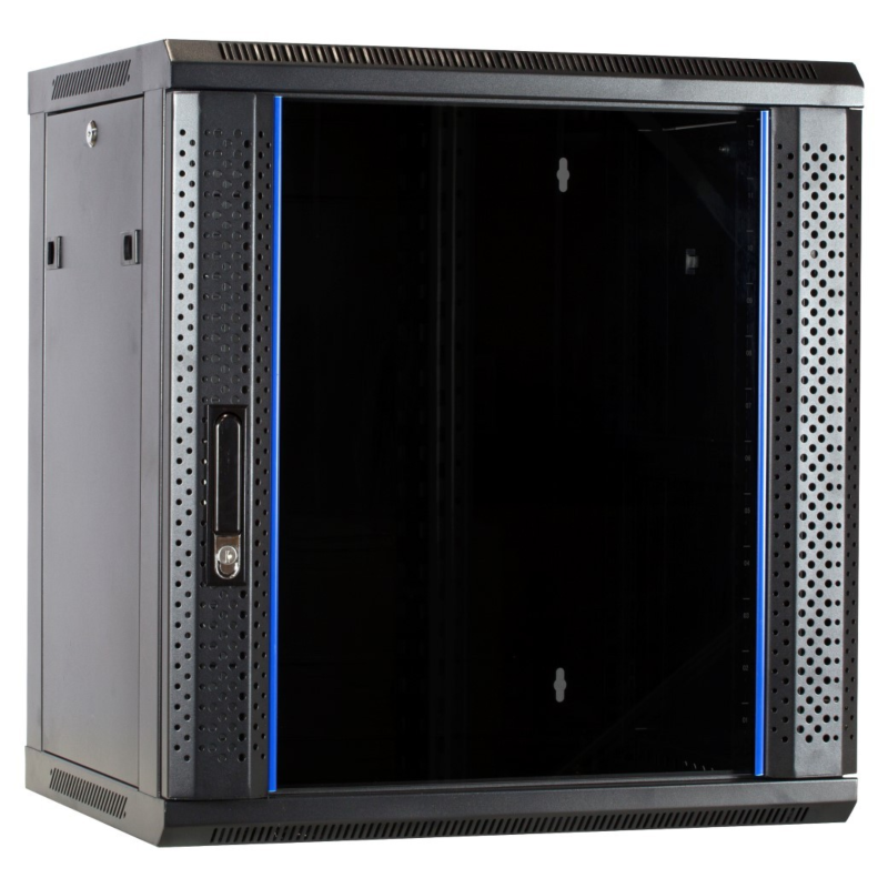 Baie murale 12U non assemblée avec porte en verre 600x450x635mm