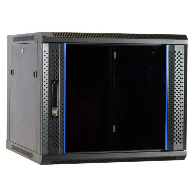 Baie murale 9U avec porte en verre 600x600x500mm (LxPxH)