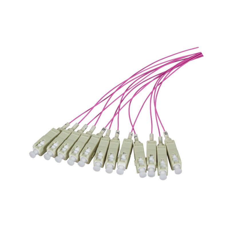 OM4 fibre optique Pigtail Violet SC - 12 pièces