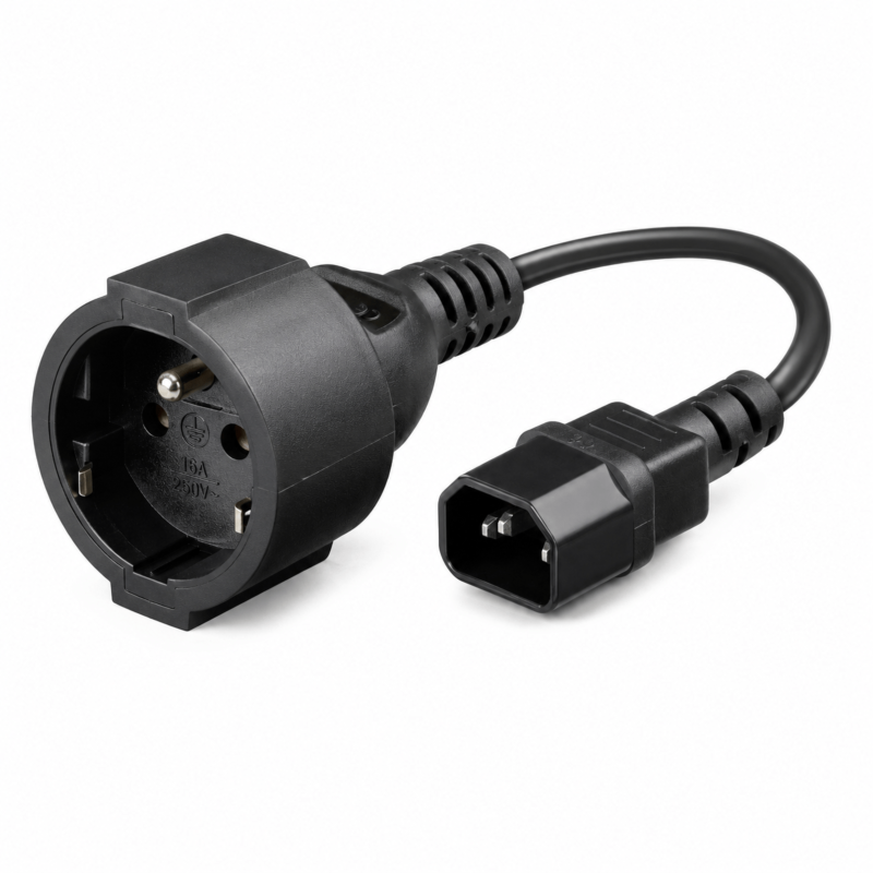 Câble d'alimentation prise secteur vers C14 Type E 0,15 m adaptateur - Terre à broche