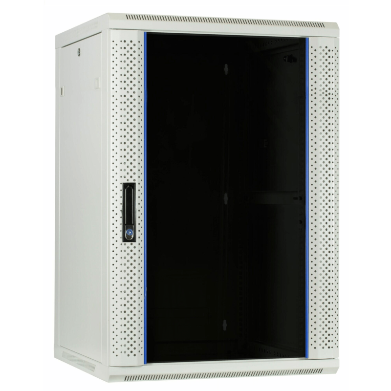 Baie murale blanche 27U avec porte en verre 600x600x1400mm (LxPxH)