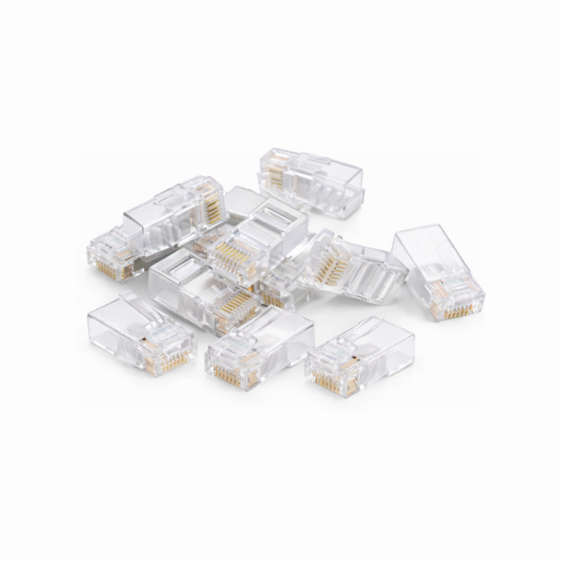 Connecteur RJ45 Cat5e UTP traversant - pour câble flexible et rigide - 10 pièces