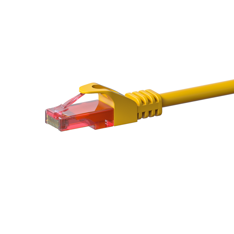 Câble CAT6 UTP 100% cuivre jaune - 0.25m