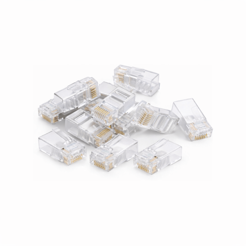 Connecteur RJ45 CAT6 + Pièce auxiliaire - pour câble rigide - non blindé - 10 pièces