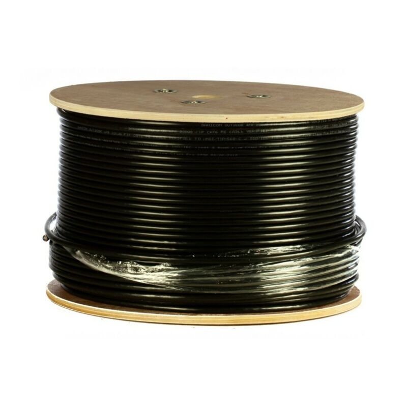 Rouleau câble DANICOM rigide extérieur noir CAT6 UTP PE (FCA) - 305m