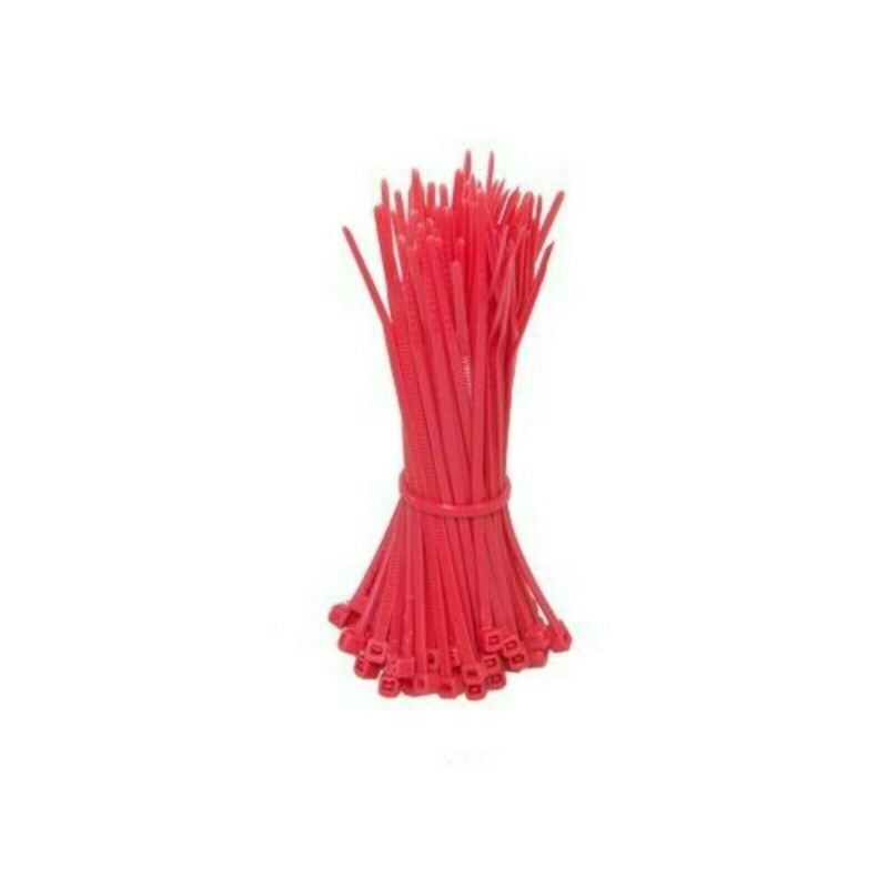 Colliers de serrage 140mm rouge - 100 pièces