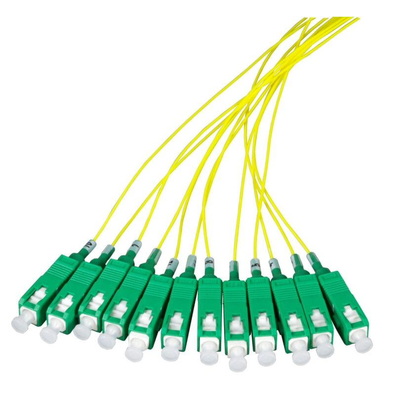 OS2 fibre optique Pigtail Jaune SC / APC - 12 pièces