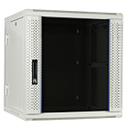 Baie murale 12U blanche (inclinable) avec porte en verre 600x600x635mm