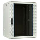Baie murale blanche 15U (inclinable) avec porte en verre 600x600x770mm