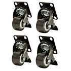 4 roues pour baies de serveur, avec freins