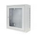 Baie murale blanche 3U avec porte en verre profondeur 185mm 