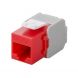 Connecteur Keystone Cat6A UTP - Toolless - Rouge