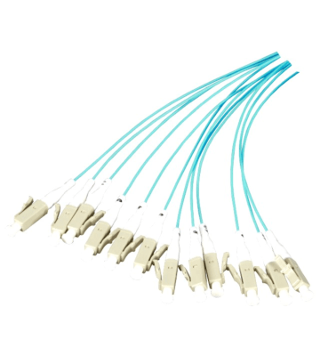 OM3 Fibre de verre Pigtail Turquise St - 12 pièces
