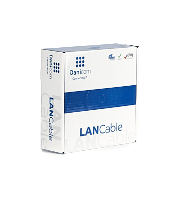 Rouleau câble rigide gris Cat6 U / UTP CCA - 100m
