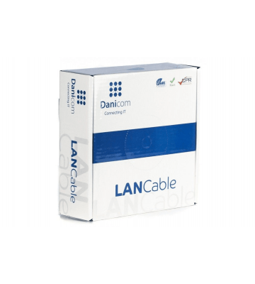 Rouleau câble rigide gris Cat6 U / UTP CCA - 100m