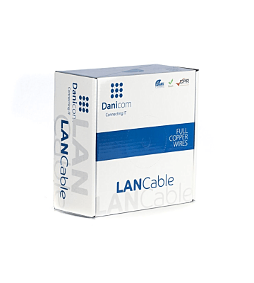 Rouleau câble rigide extérieur noir DANICOM CAT5E UTP PE (Fca) - 100m 