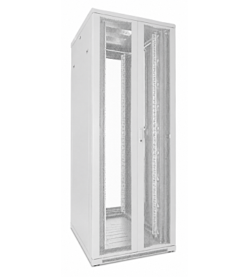 Baie de serveur blanche 47U avec portes avant et arrière doublement perforées 800x800x2200mm (LxPxH)