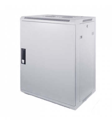 Baie murale blanche 15U avec porte métallique  600x450x770mm (BxDxH)