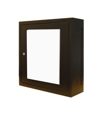 Baie murale 3U avec porte en verre 185mm de profondeur