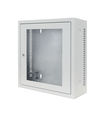Baie murale blanche 3U avec porte en verre profondeur 185mm 