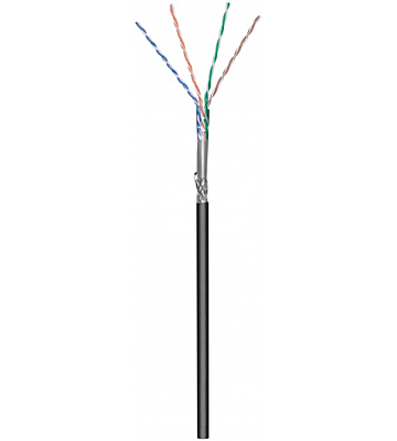 Rouleau câble flexible extérieur noir CAT6 S / FTP CCA - 50m