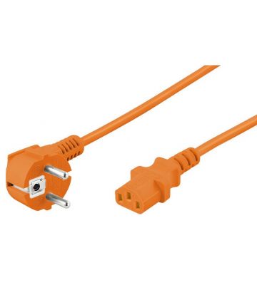 Câble d'alimentation incliné Schuko à C13 3M Orange