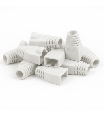 Manchon de câble RJ45 blanc - 10 pièces