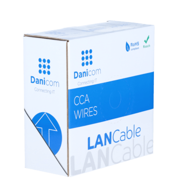 Rouleau câble flexible gris Cat6 SF/UTP CCA - 50m