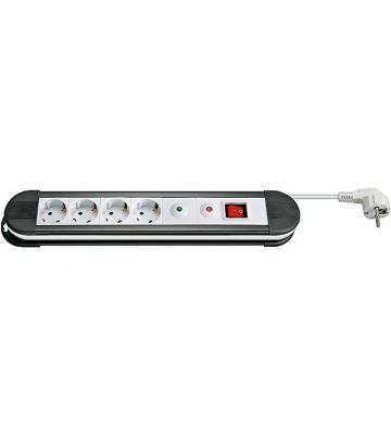 Multiprise avec 4 fiches avec protection surtension 1,50m blanc