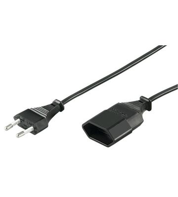 Câble d'extension d'alimentation Euro Plug 5m Noir