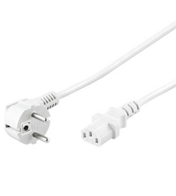 Câble d'alimentation incliné Schuko à C13 3M blanc