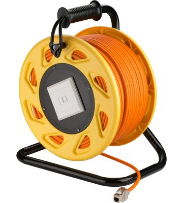 Rallonge enrouleur CAT7 S / FTP avec connecteur CAT6A Keystone - RJ45 - 90 mètres