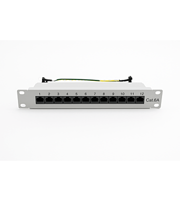 Panneau de brassage Cat6a 10 pouces à 12 ports STP