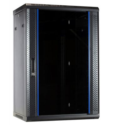 Baie murale 18U non assemblée avec porte en verre 600x450x900mm
