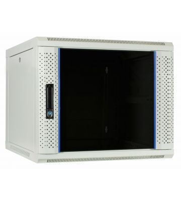 Baie murale blanche de 9H avec porte en verre 600x600x500mm