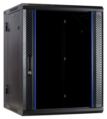 Baie murale 15U (inclinable) avec porte en verre 600x600x770mm