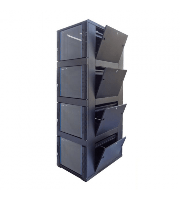 Baie serveur de colocation 42U avec porte en verre - 4x9U - 600x800x2000mm (LxPxH)