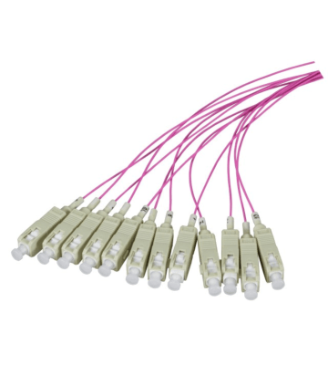 OM4 Fibre de verre Pigtail LC - 12 pièces