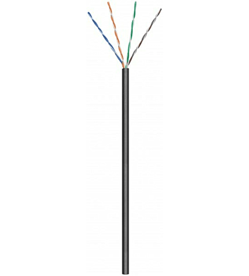 Rouleau câble flexible extérieur noir CAT6 U / UTP CCA - 50m