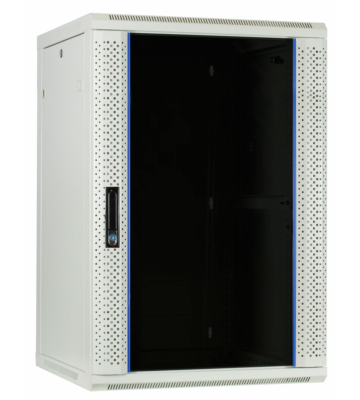 Baie murale blanche 27U avec porte en verre 600x600x1400mm (LxPxH)