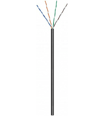 Rouleau câble flexible extérieur noir CAT5E U / UTP CCA - 100m 